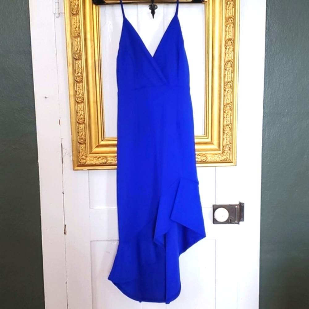 Royal Blue High-Low Bodycon Dress L